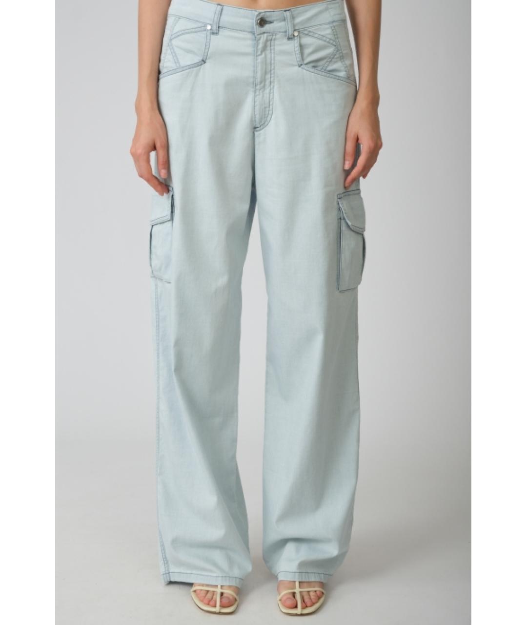 KITON Голубые хлопковые прямые джинсы, фото 6