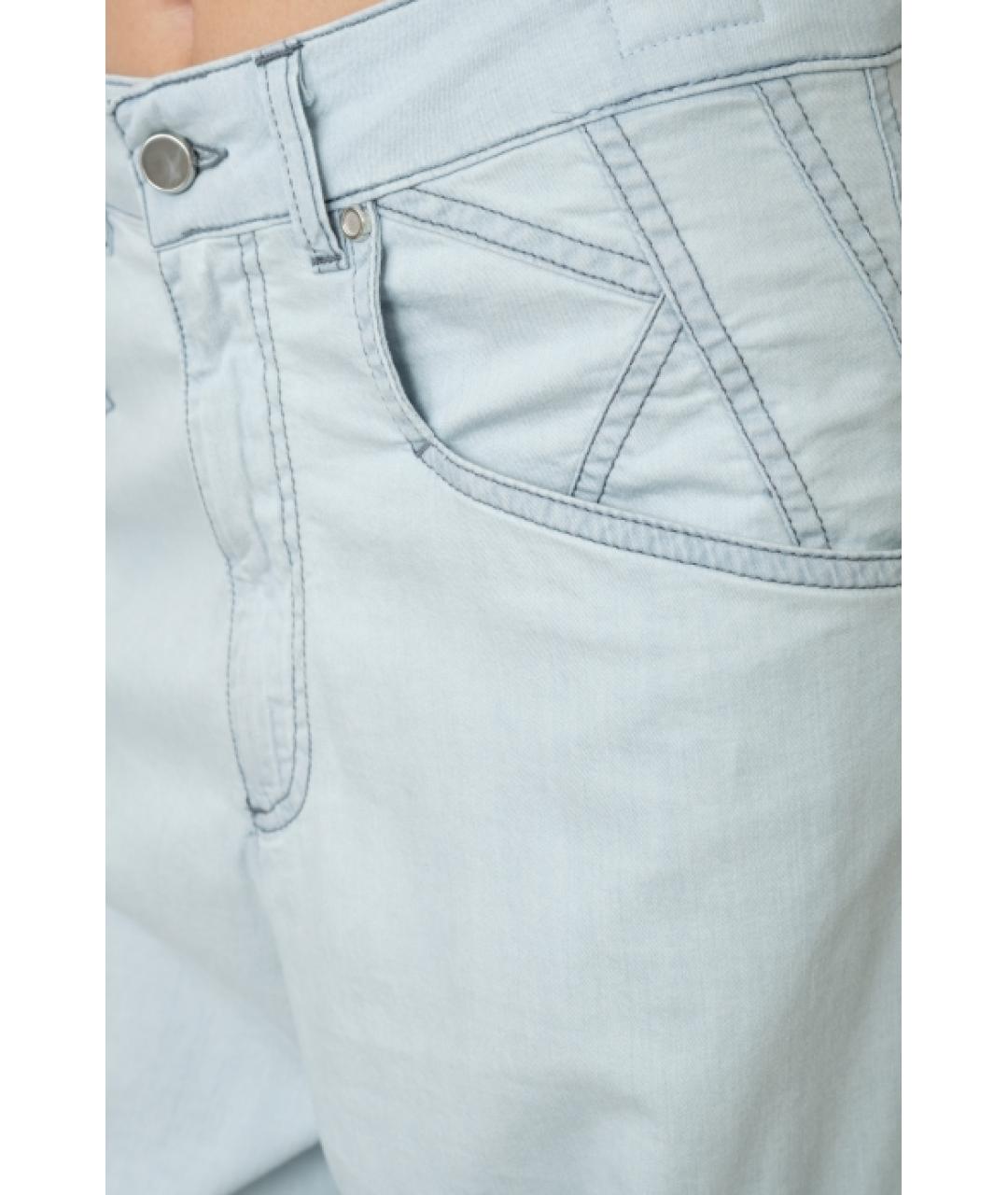KITON Голубые хлопковые прямые джинсы, фото 5