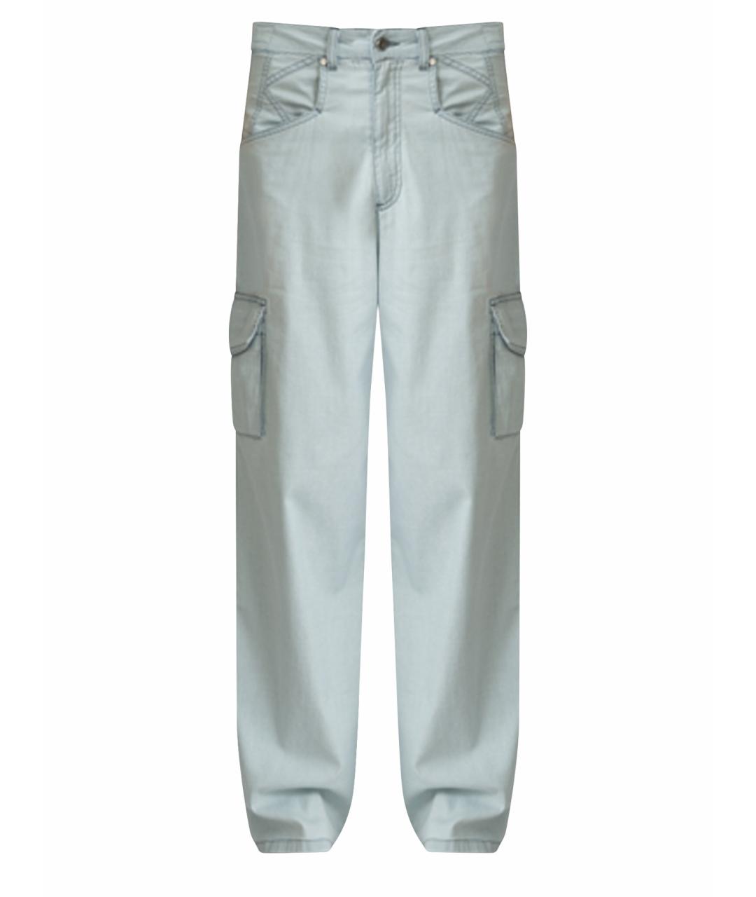 KITON Голубые хлопковые прямые джинсы, фото 1