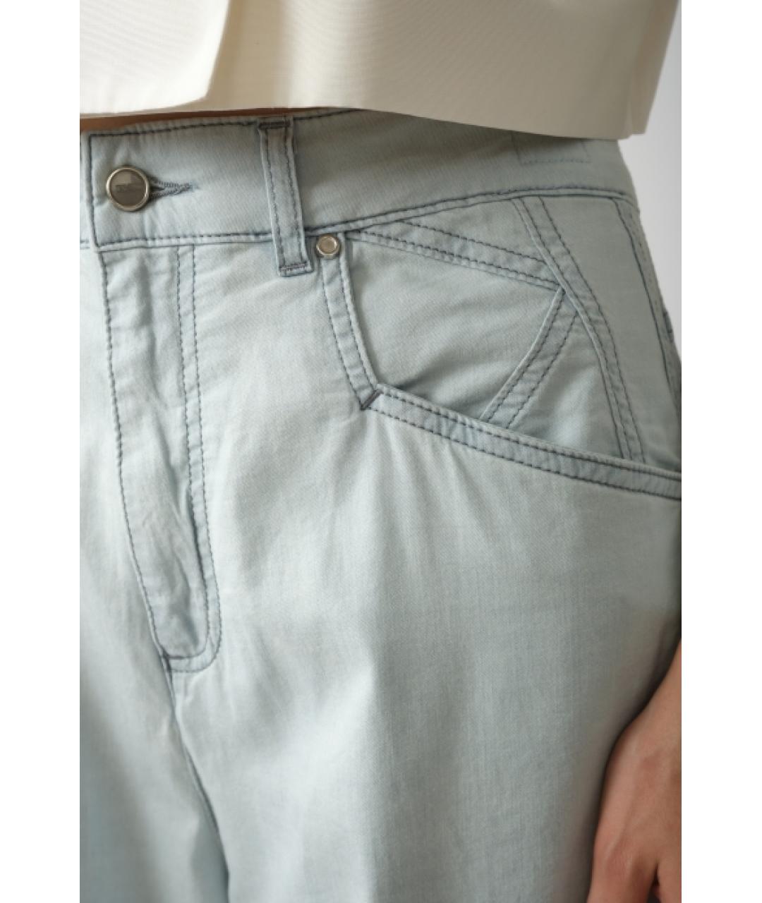KITON Голубые хлопковые прямые джинсы, фото 4