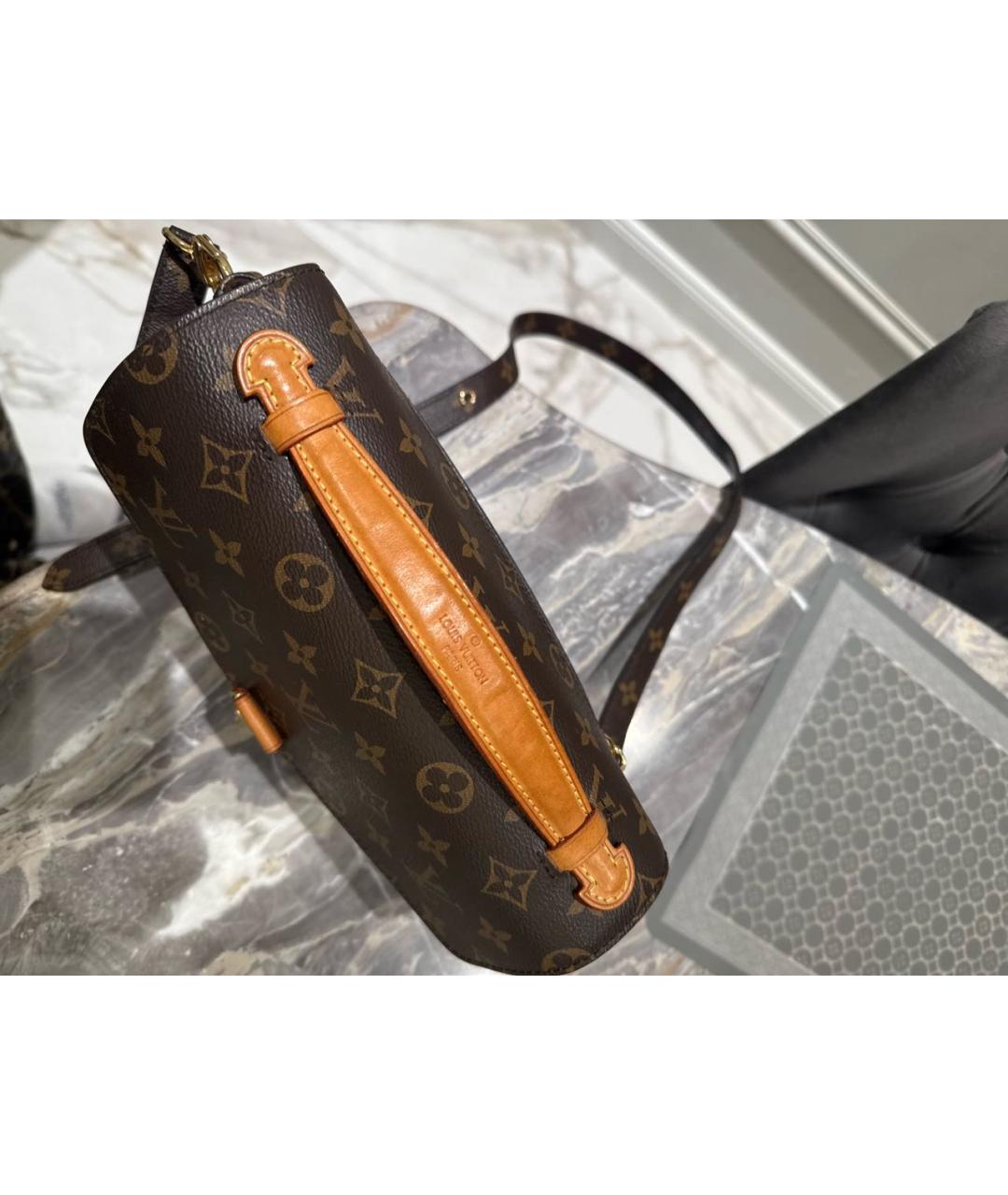 LOUIS VUITTON Коричневая кожаная сумка через плечо, фото 5