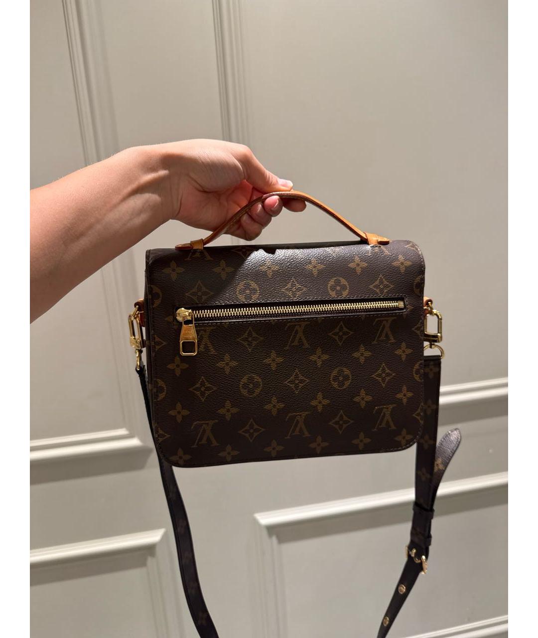 LOUIS VUITTON Коричневая кожаная сумка через плечо, фото 3