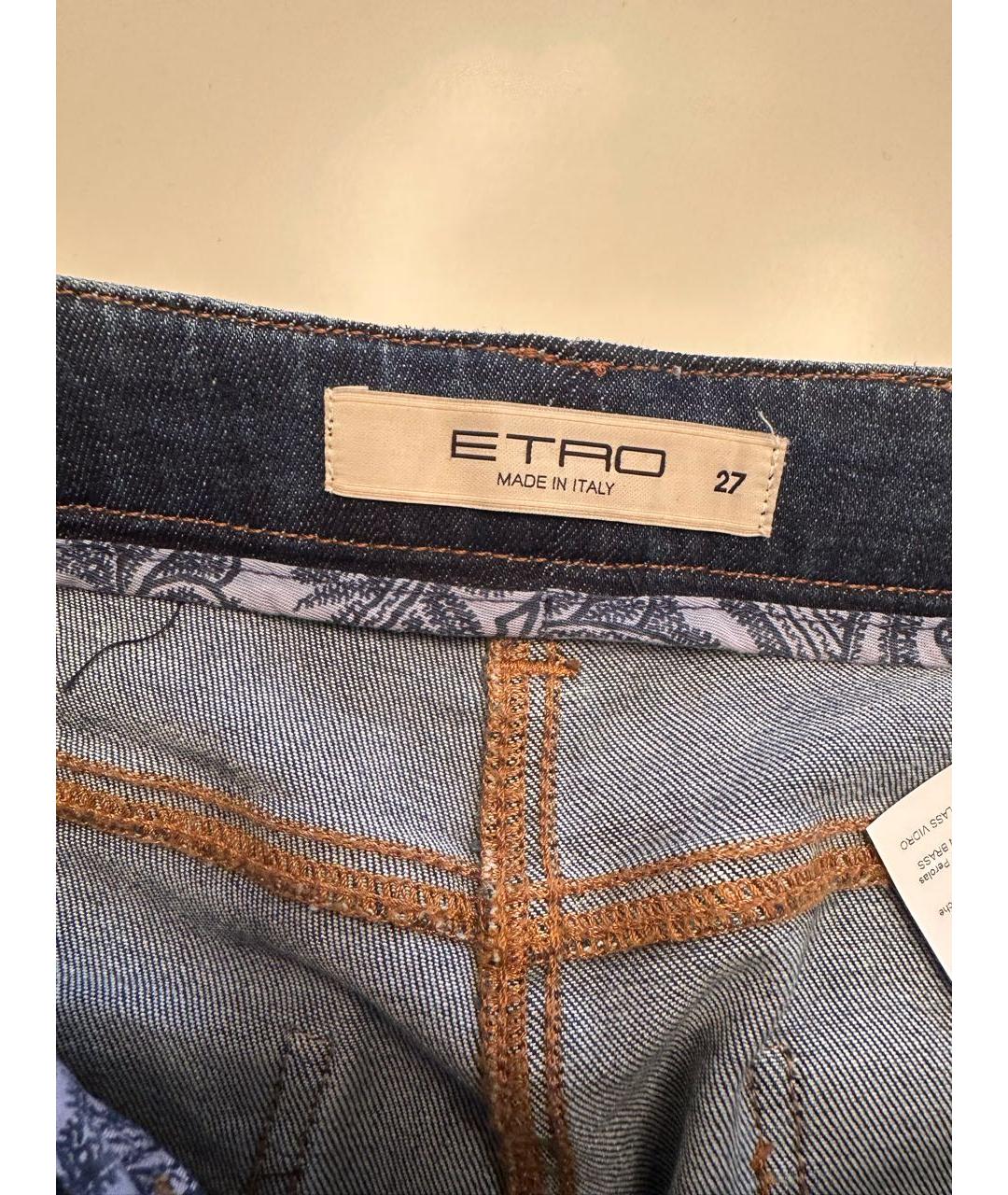 ETRO Синие хлопковые прямые джинсы, фото 4