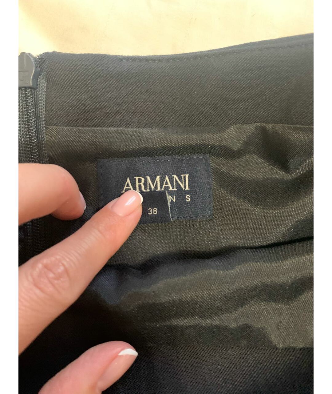 ARMANI JEANS Темно-синяя полиэстеровая юбка миди, фото 6