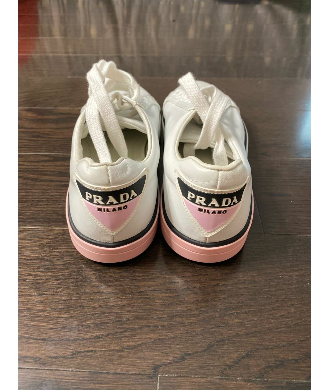 PRADA Белые кожаные кеды, фото 4