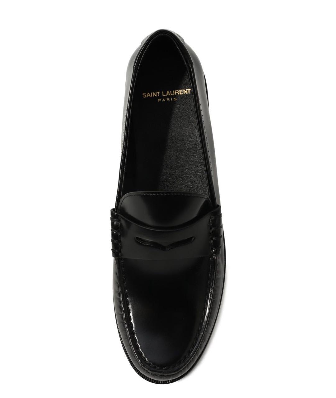SAINT LAURENT Черные кожаные мокасины, фото 2