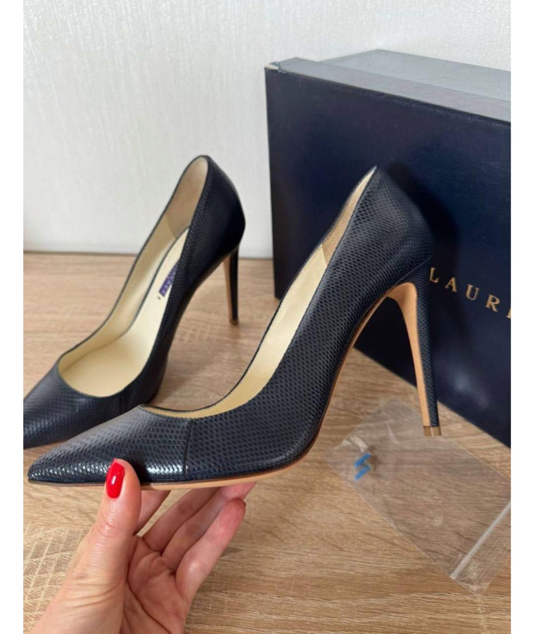 RALPH LAUREN COLLECTION Синие туфли из экзотической кожи, фото 4