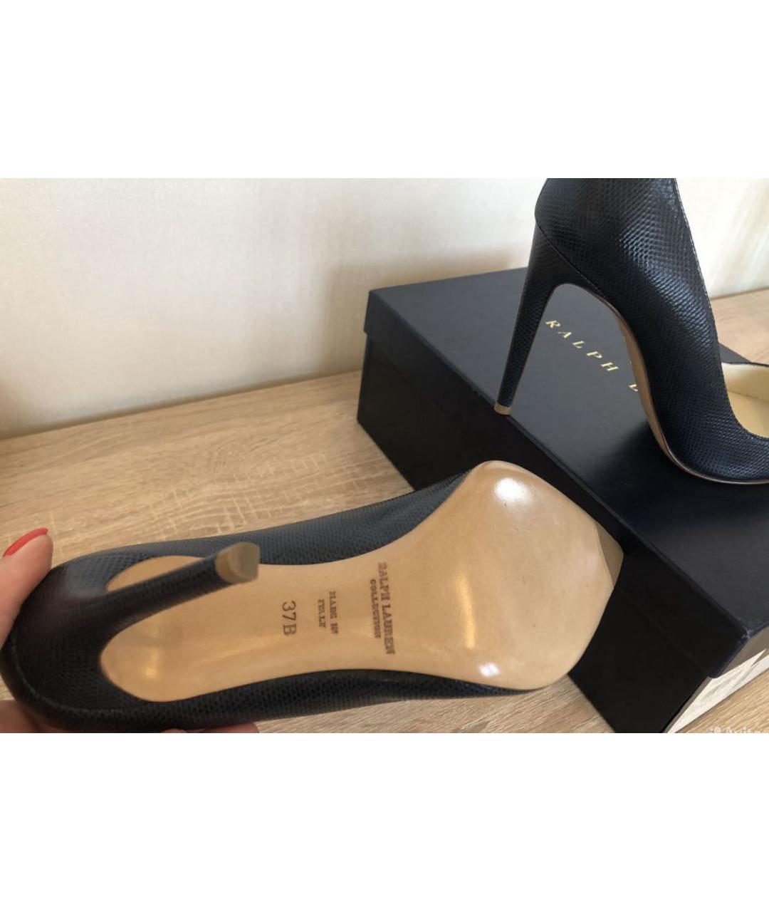 RALPH LAUREN COLLECTION Синие туфли из экзотической кожи, фото 2