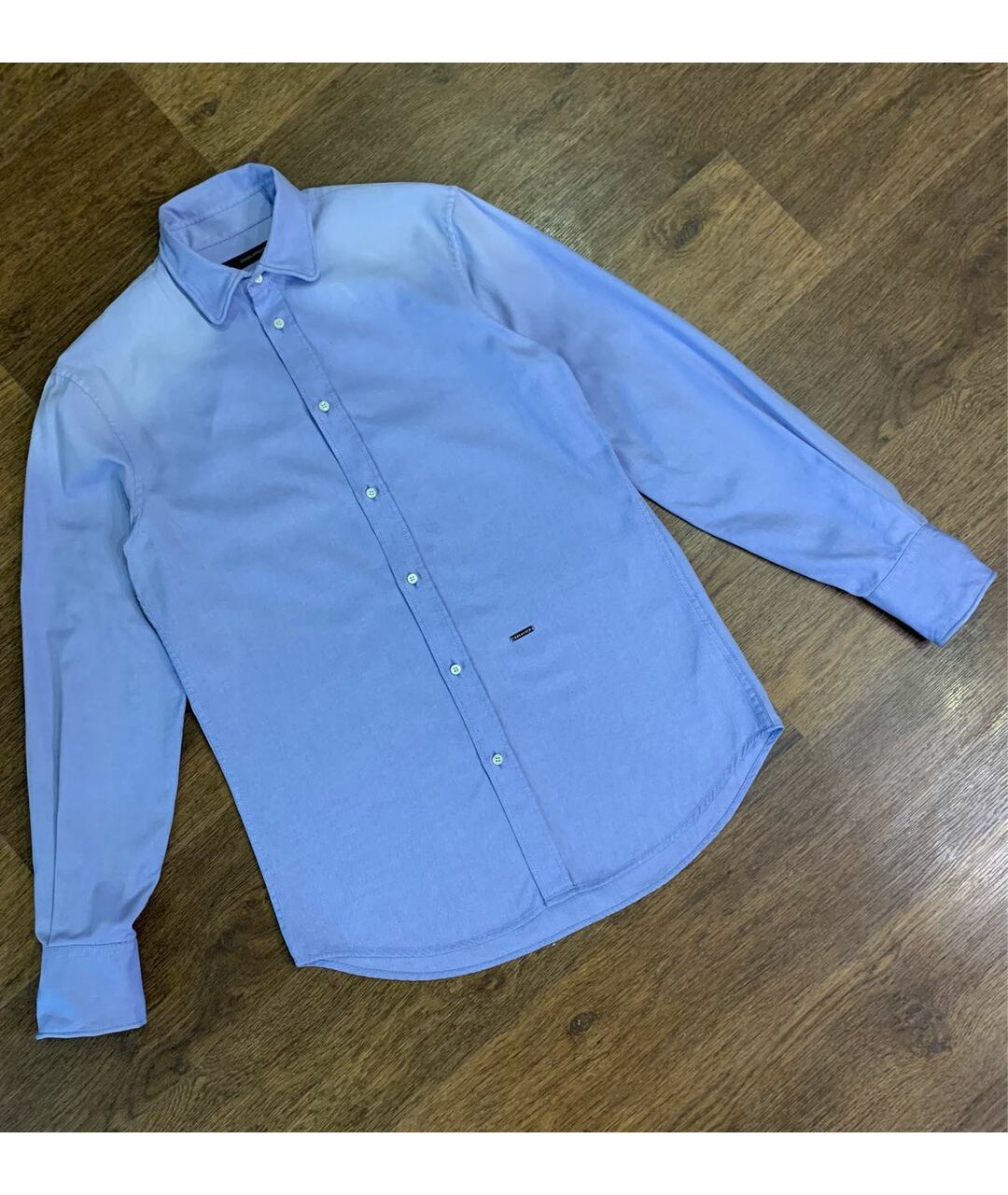 DSQUARED2 Голубая хлопковая кэжуал рубашка, фото 8
