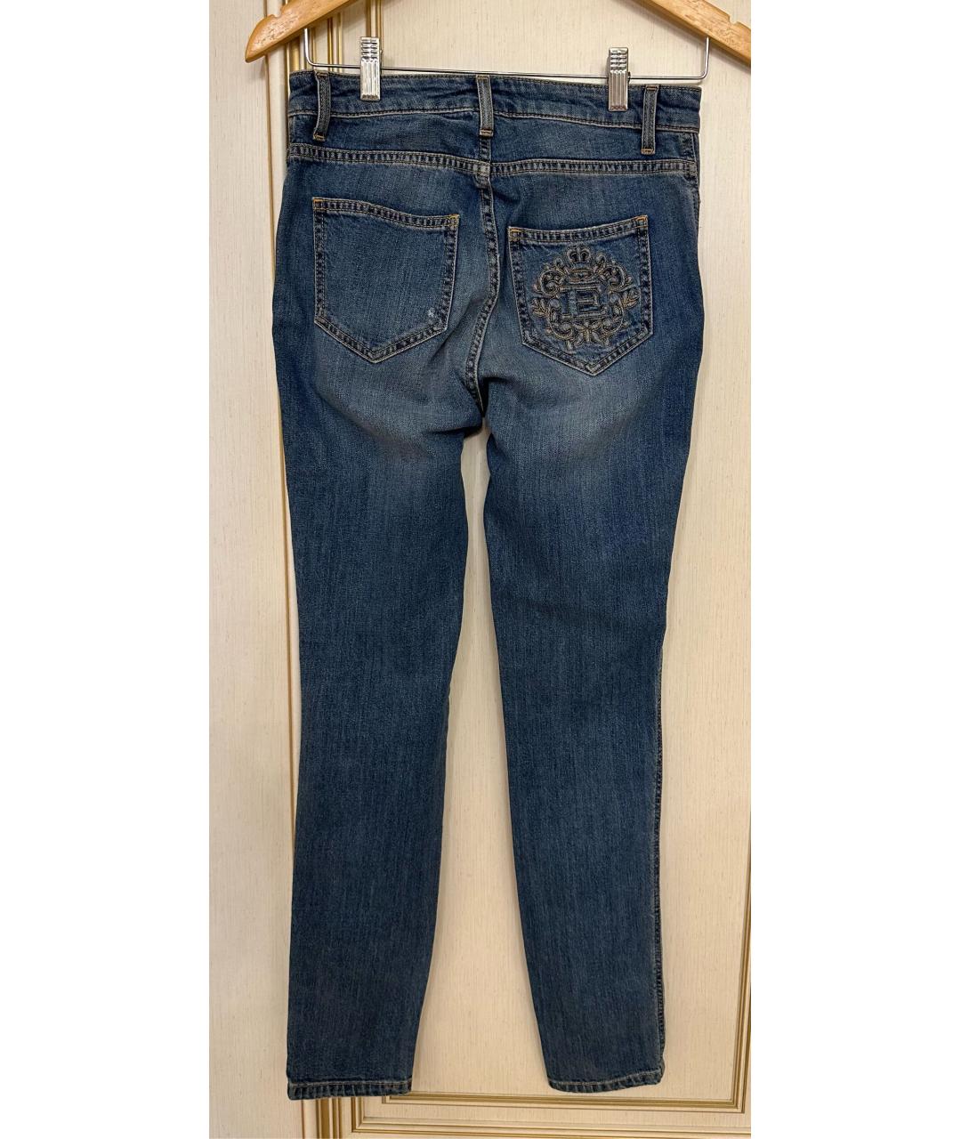 ERMANNO SCERVINO Синие хлопковые прямые джинсы, фото 2