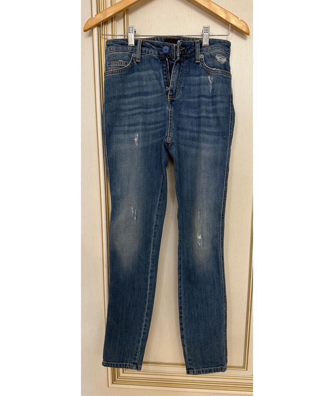 ERMANNO SCERVINO Синие хлопковые прямые джинсы, фото 5