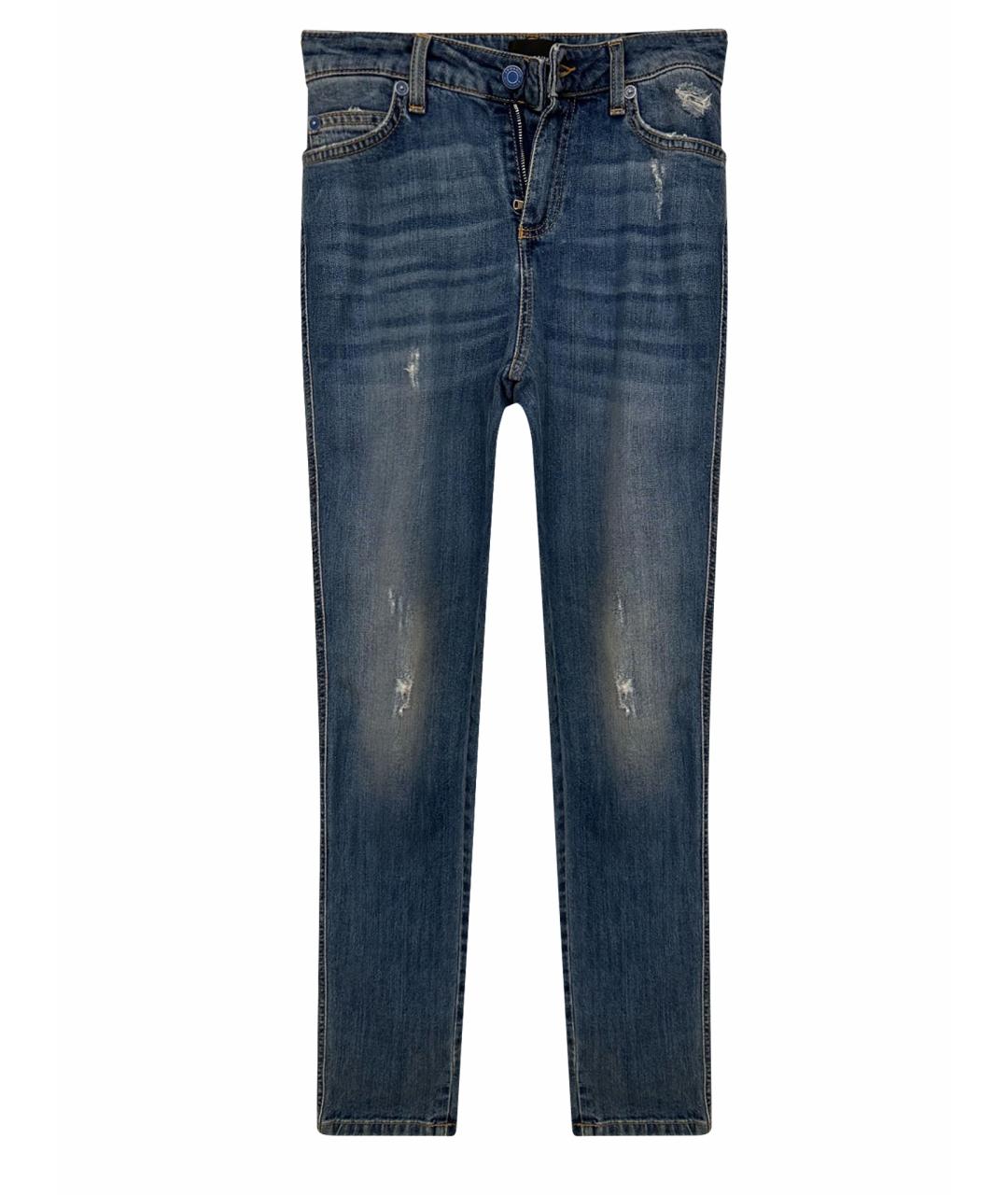ERMANNO SCERVINO Синие хлопковые прямые джинсы, фото 1