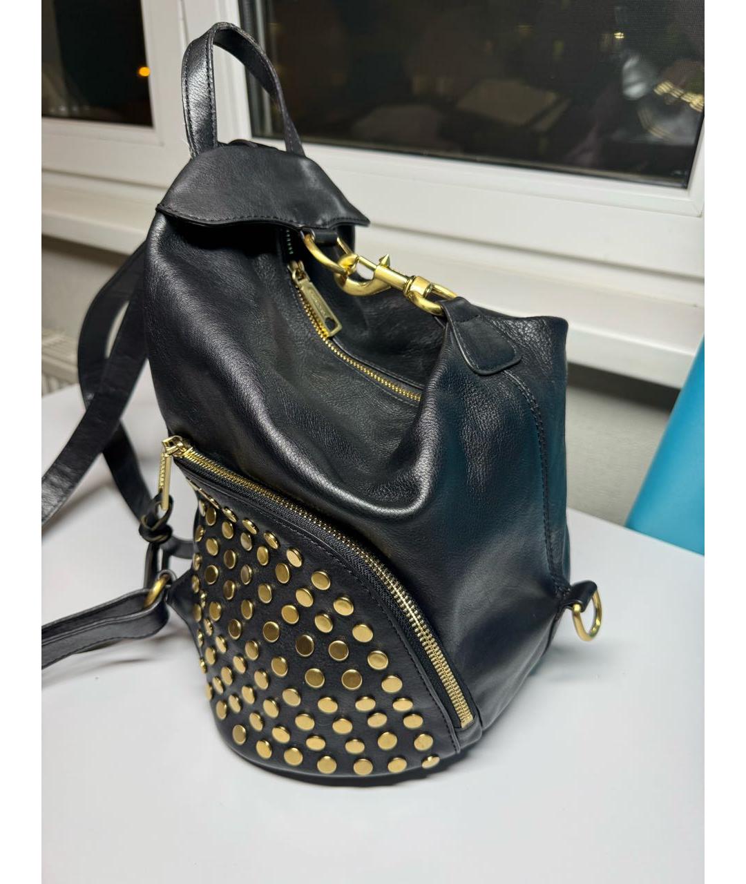 REBECCA MINKOFF Черный кожаный рюкзак, фото 2