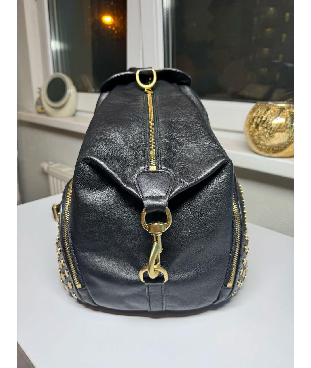 REBECCA MINKOFF Черный кожаный рюкзак, фото 9