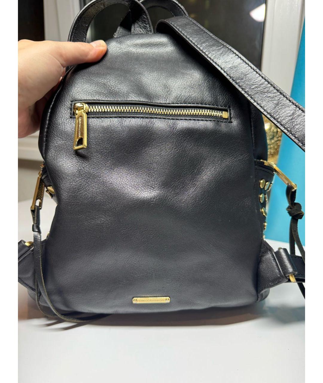 REBECCA MINKOFF Черный кожаный рюкзак, фото 3