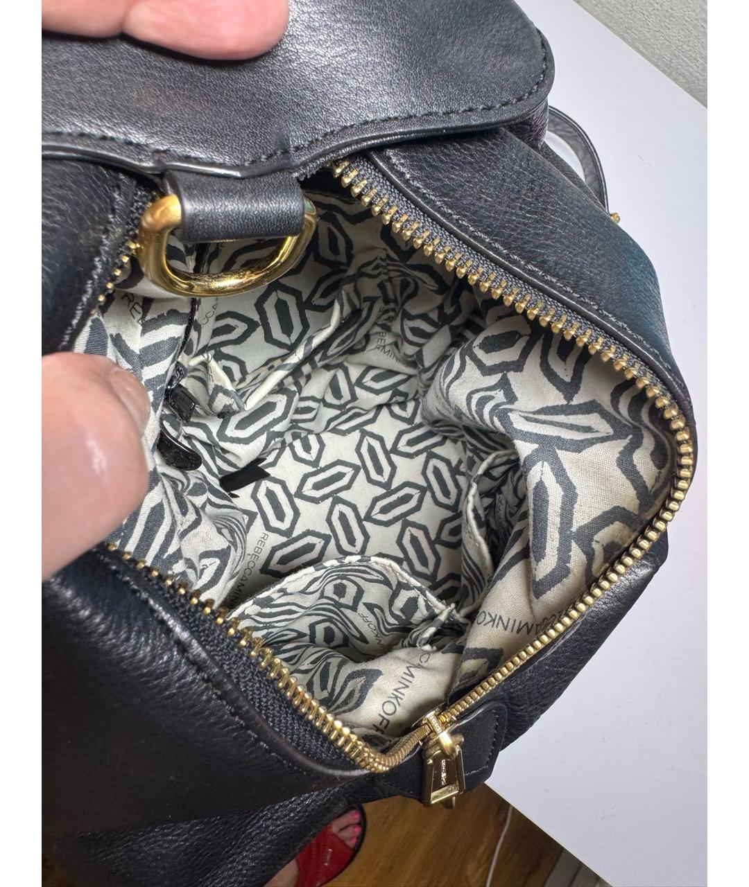 REBECCA MINKOFF Черный кожаный рюкзак, фото 4