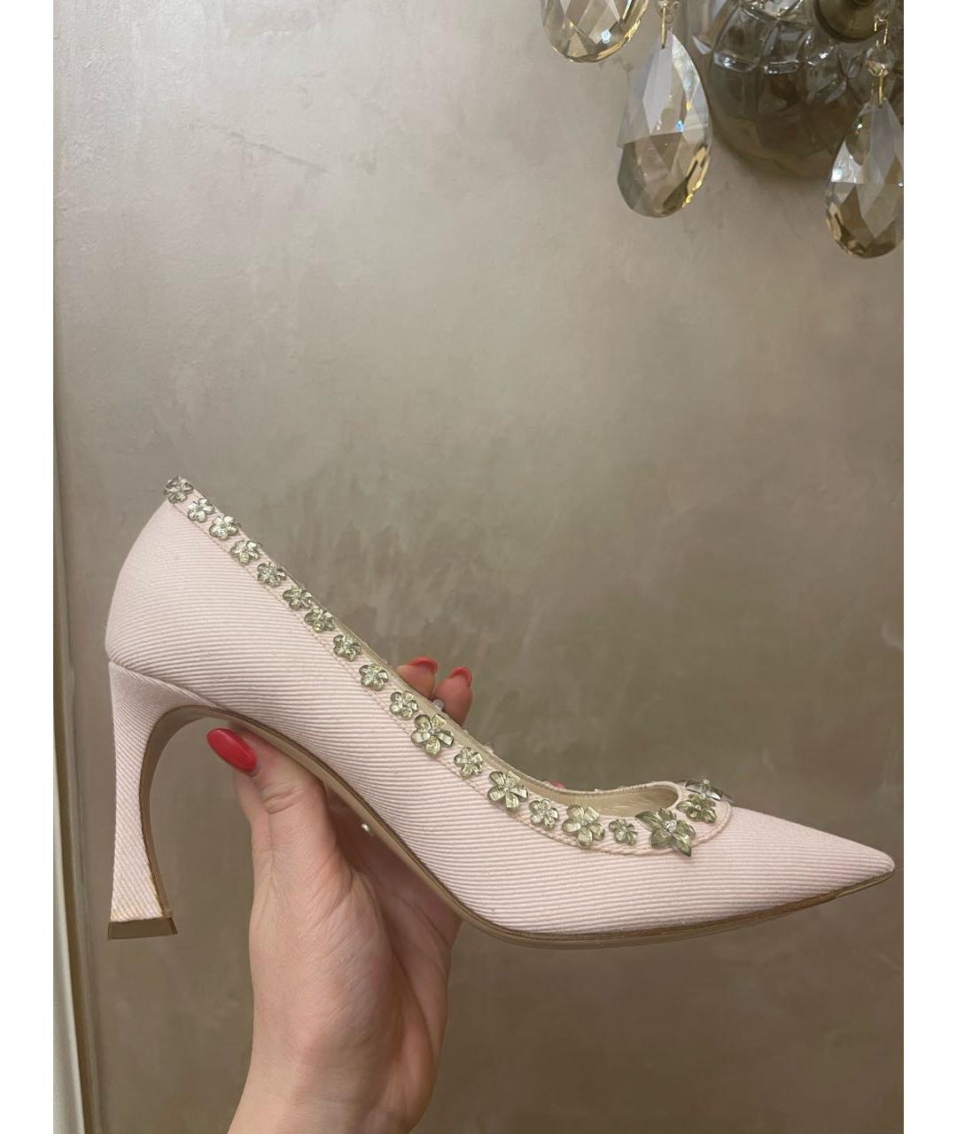CHRISTIAN DIOR Розовые текстильные туфли, фото 8