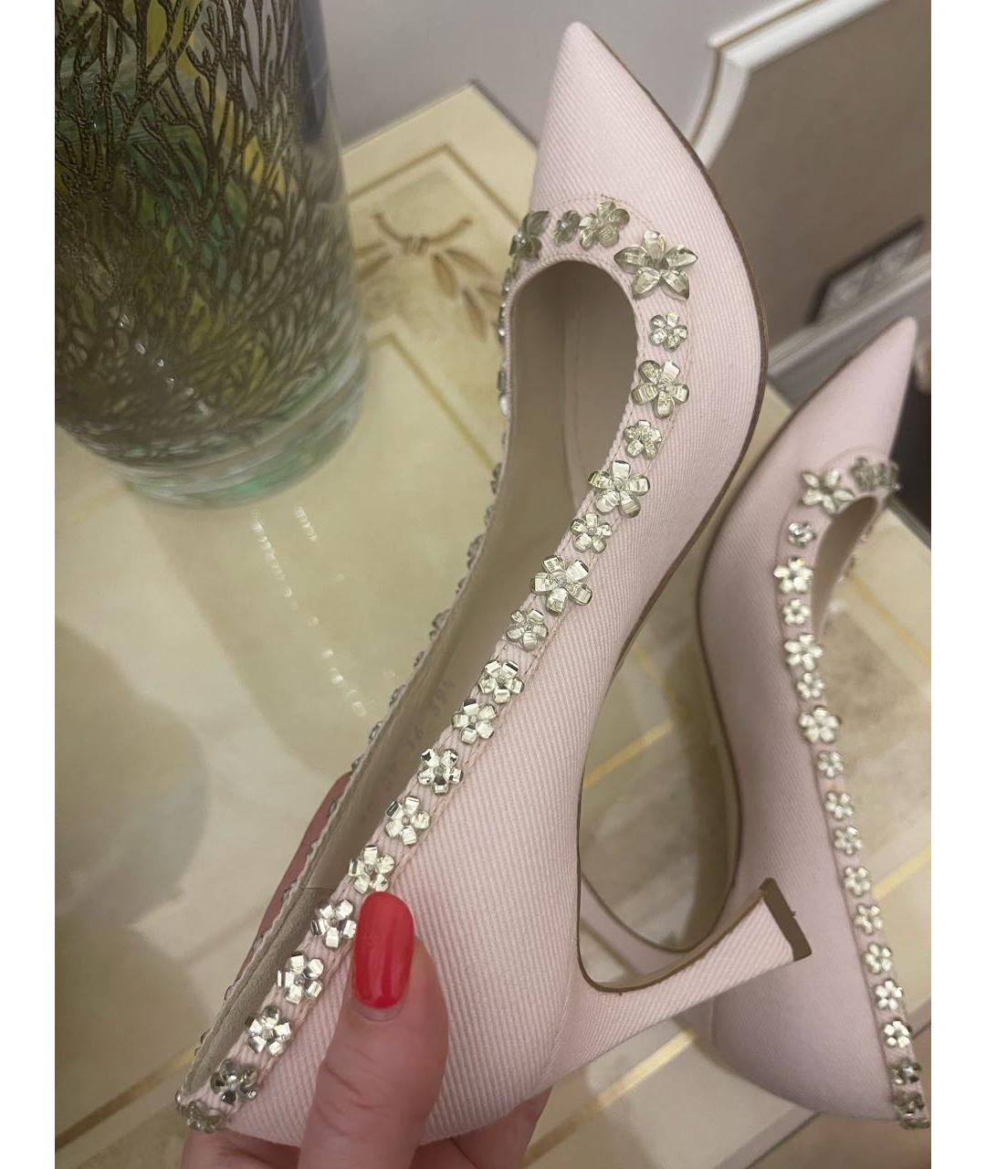 CHRISTIAN DIOR Розовые текстильные туфли, фото 7