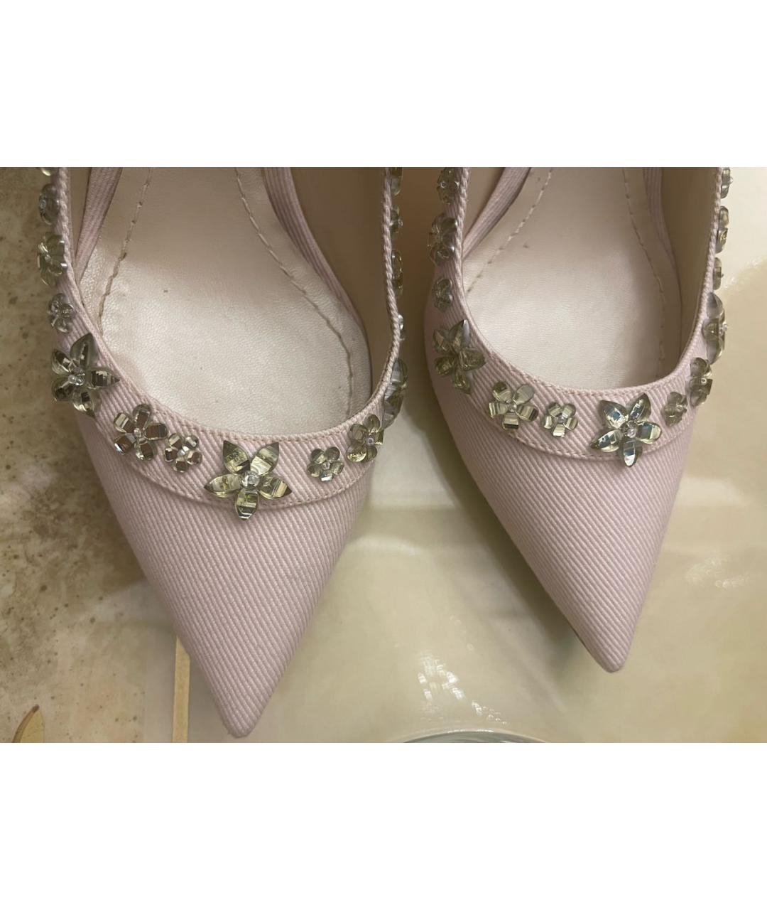 CHRISTIAN DIOR Розовые текстильные туфли, фото 2