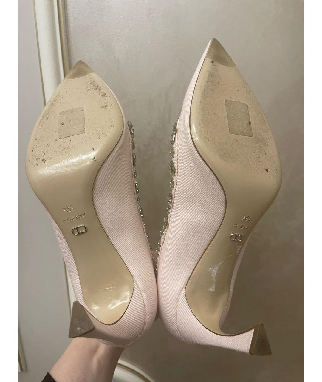 CHRISTIAN DIOR Розовые текстильные туфли, фото 6