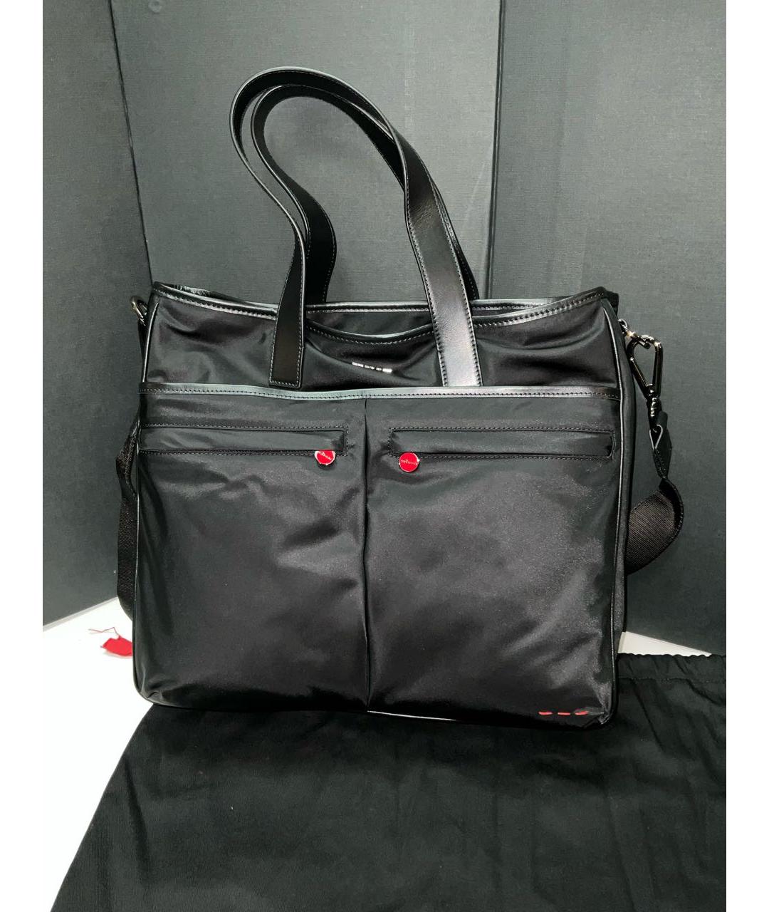 KITON Черная кожаная сумка тоут, фото 7