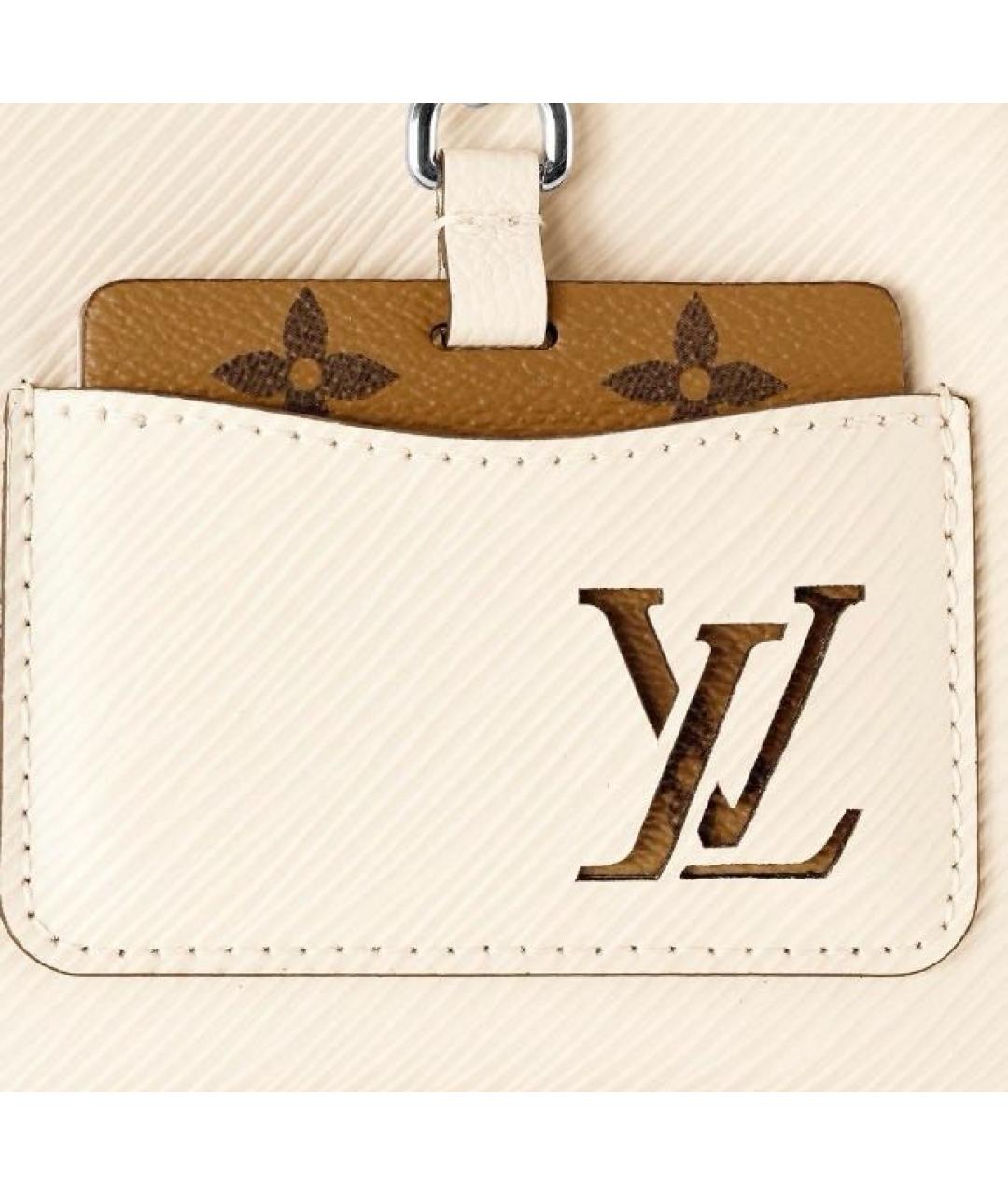 LOUIS VUITTON Бежевая кожаная сумка с короткими ручками, фото 2