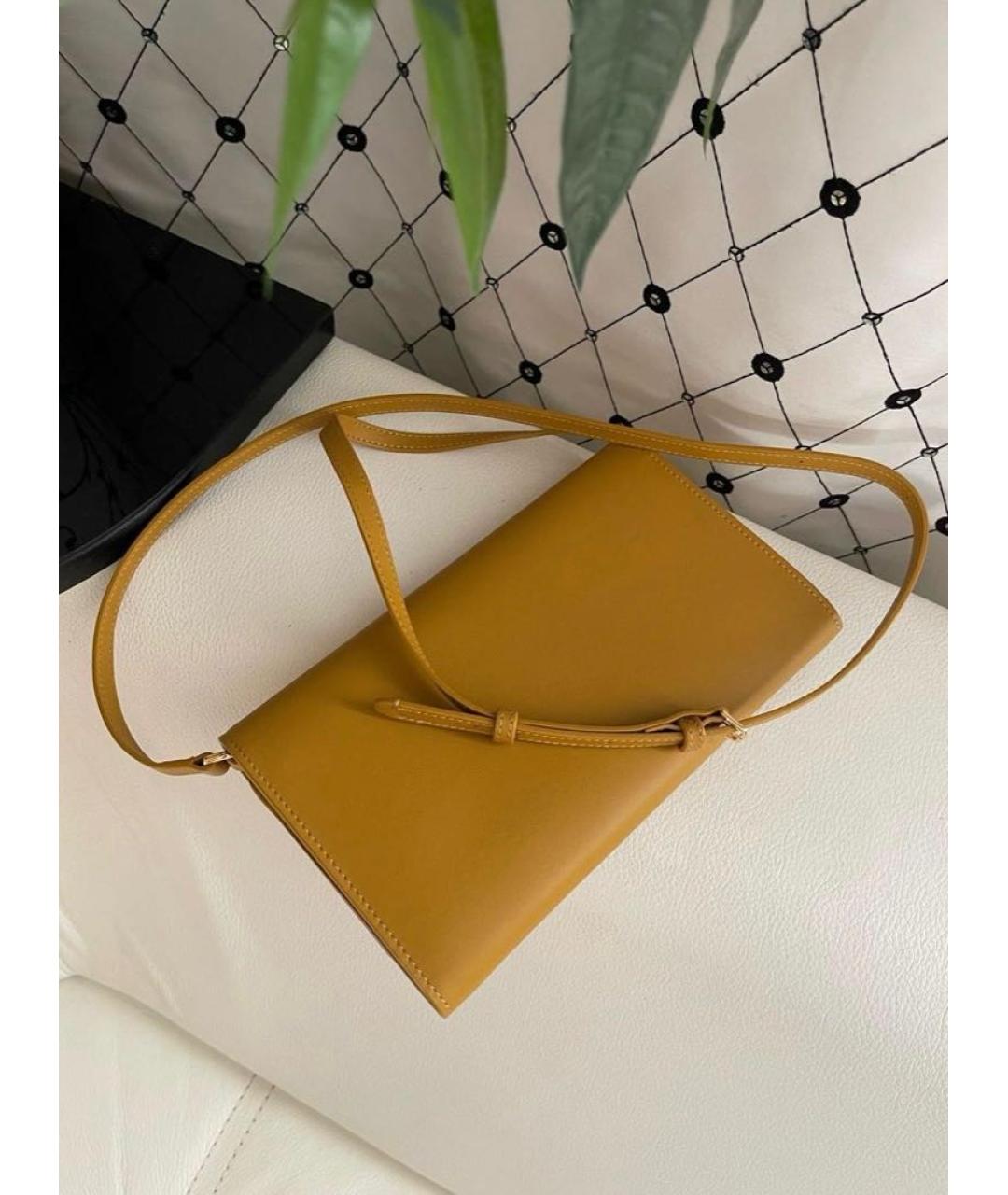 BURBERRY Горчичная кожаная сумка через плечо, фото 4