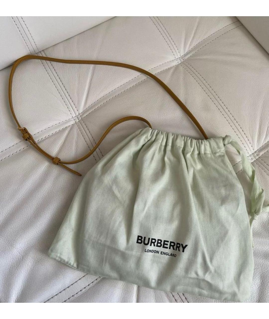 BURBERRY Горчичная кожаная сумка через плечо, фото 7