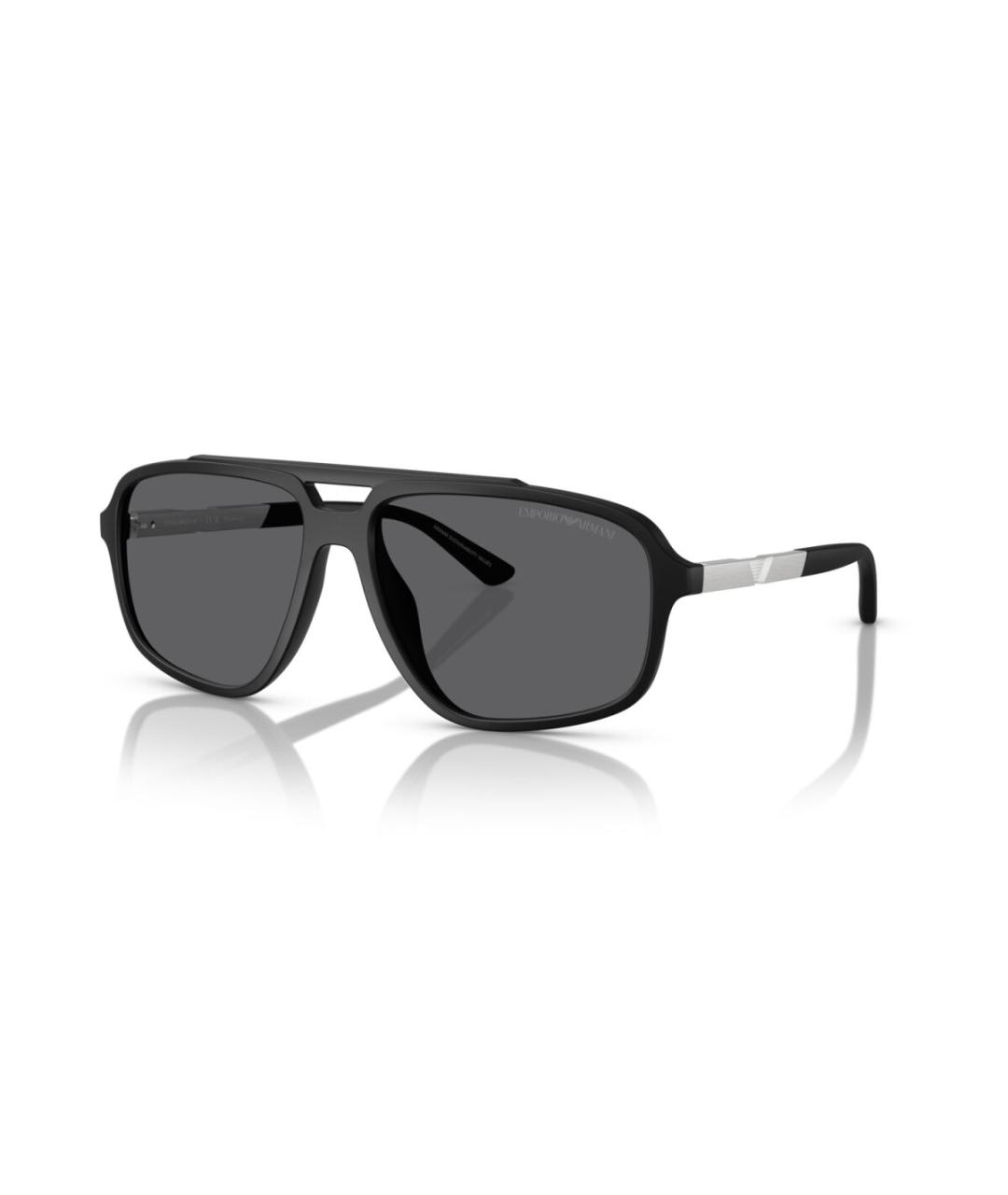 EMPORIO ARMANI Черные пластиковые солнцезащитные очки, фото 1