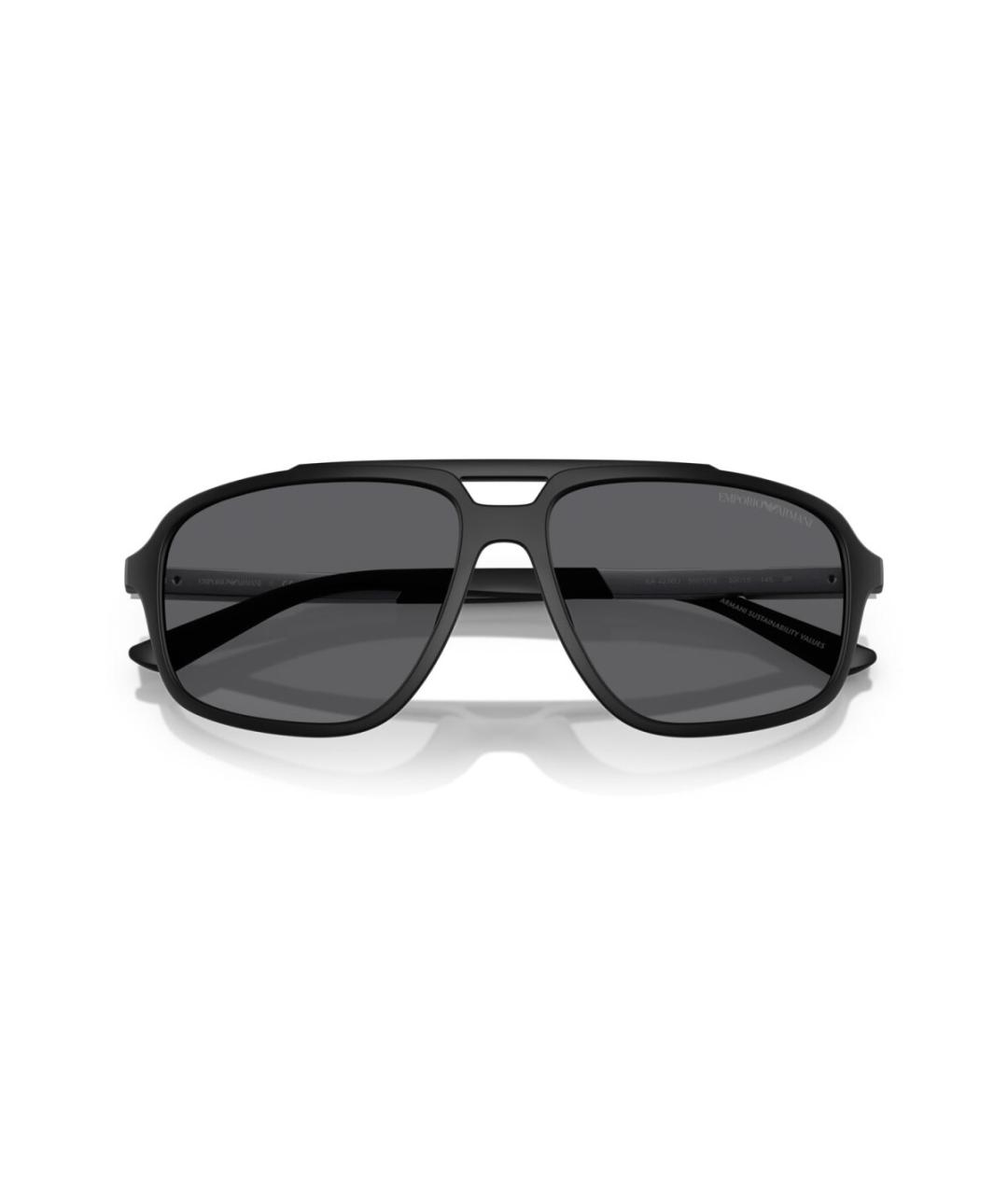 EMPORIO ARMANI Черные пластиковые солнцезащитные очки, фото 5