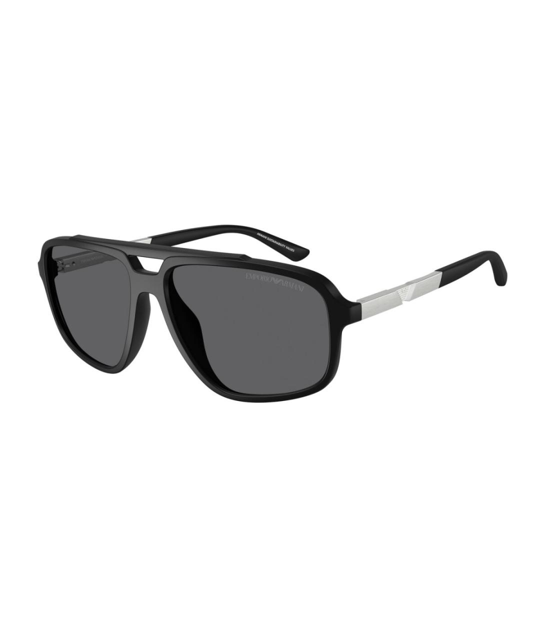 EMPORIO ARMANI Черные пластиковые солнцезащитные очки, фото 4