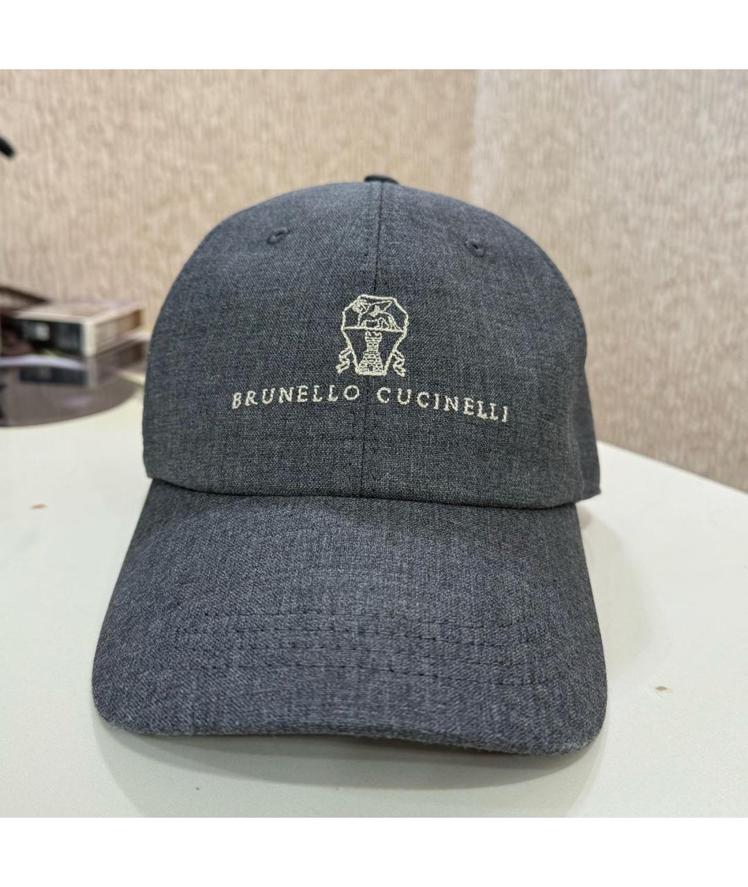 BRUNELLO CUCINELLI Серая шерстяная кепка/бейсболка, фото 8