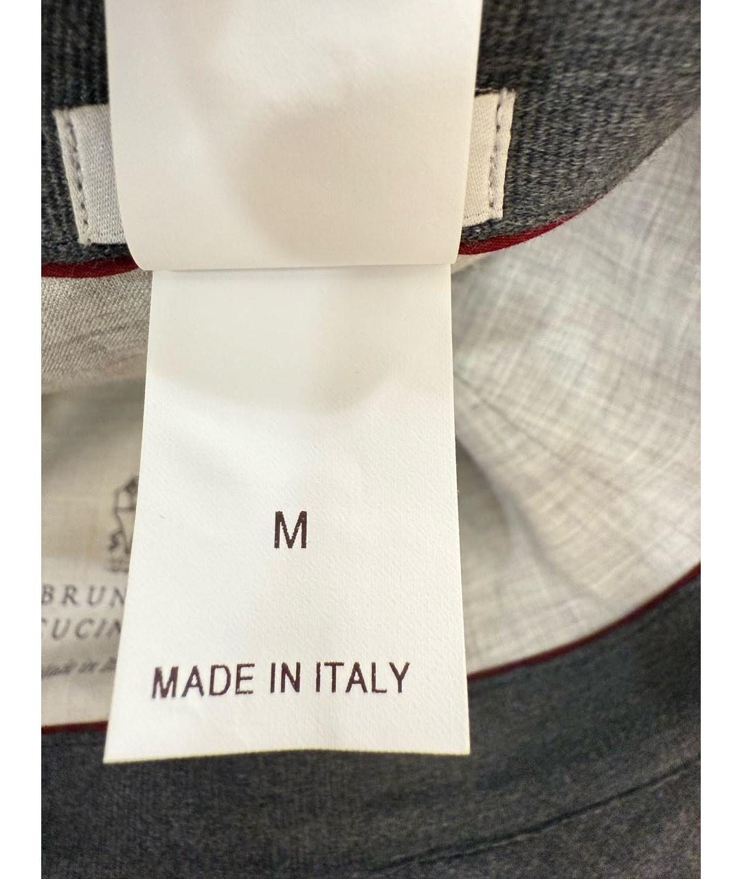 BRUNELLO CUCINELLI Серая шерстяная кепка/бейсболка, фото 6
