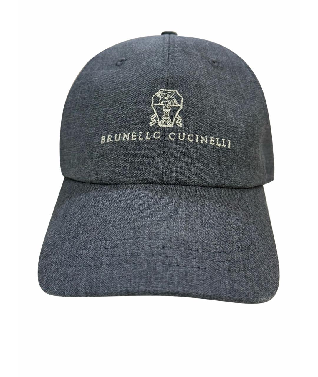 BRUNELLO CUCINELLI Серая шерстяная кепка/бейсболка, фото 1