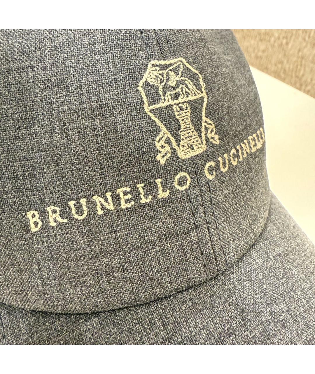 BRUNELLO CUCINELLI Серая шерстяная кепка/бейсболка, фото 4