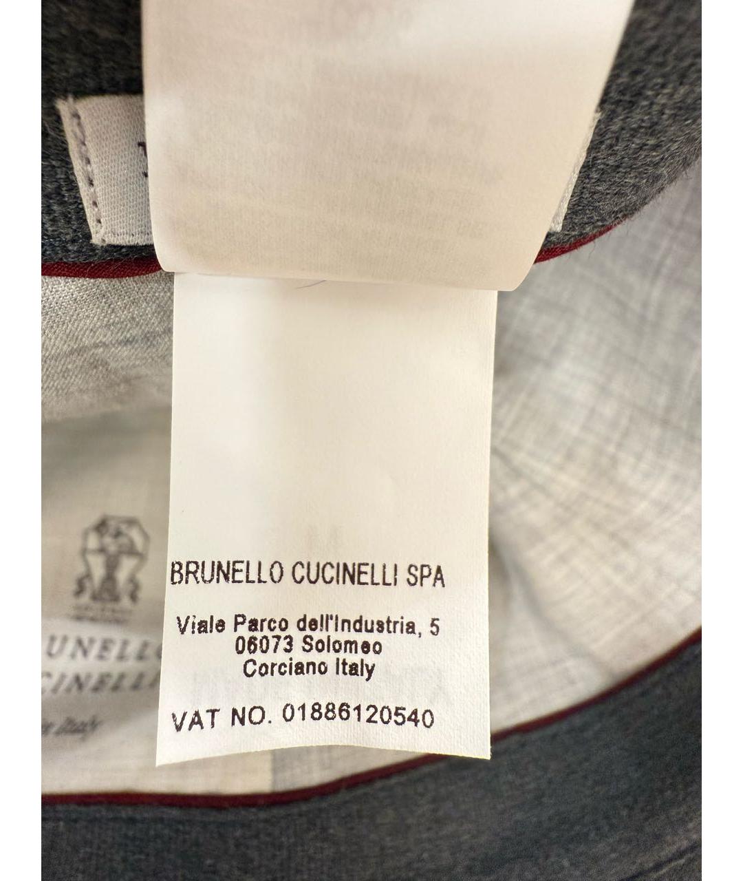 BRUNELLO CUCINELLI Серая шерстяная кепка/бейсболка, фото 7