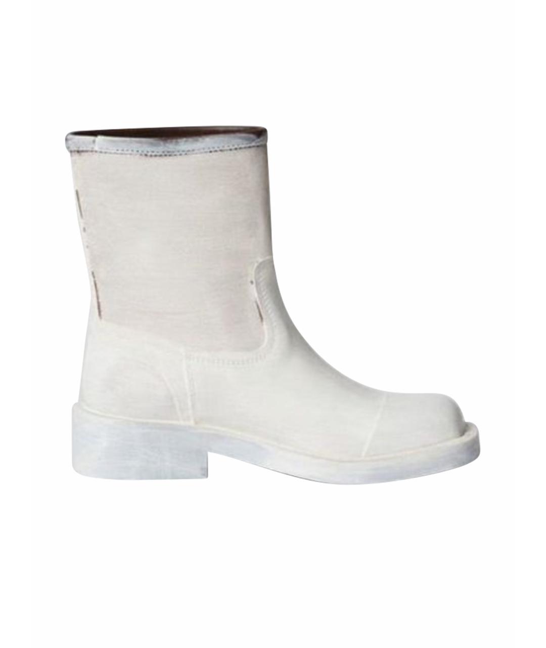 MM6 MAISON MARGIELA Белые кожаные полусапоги, фото 6
