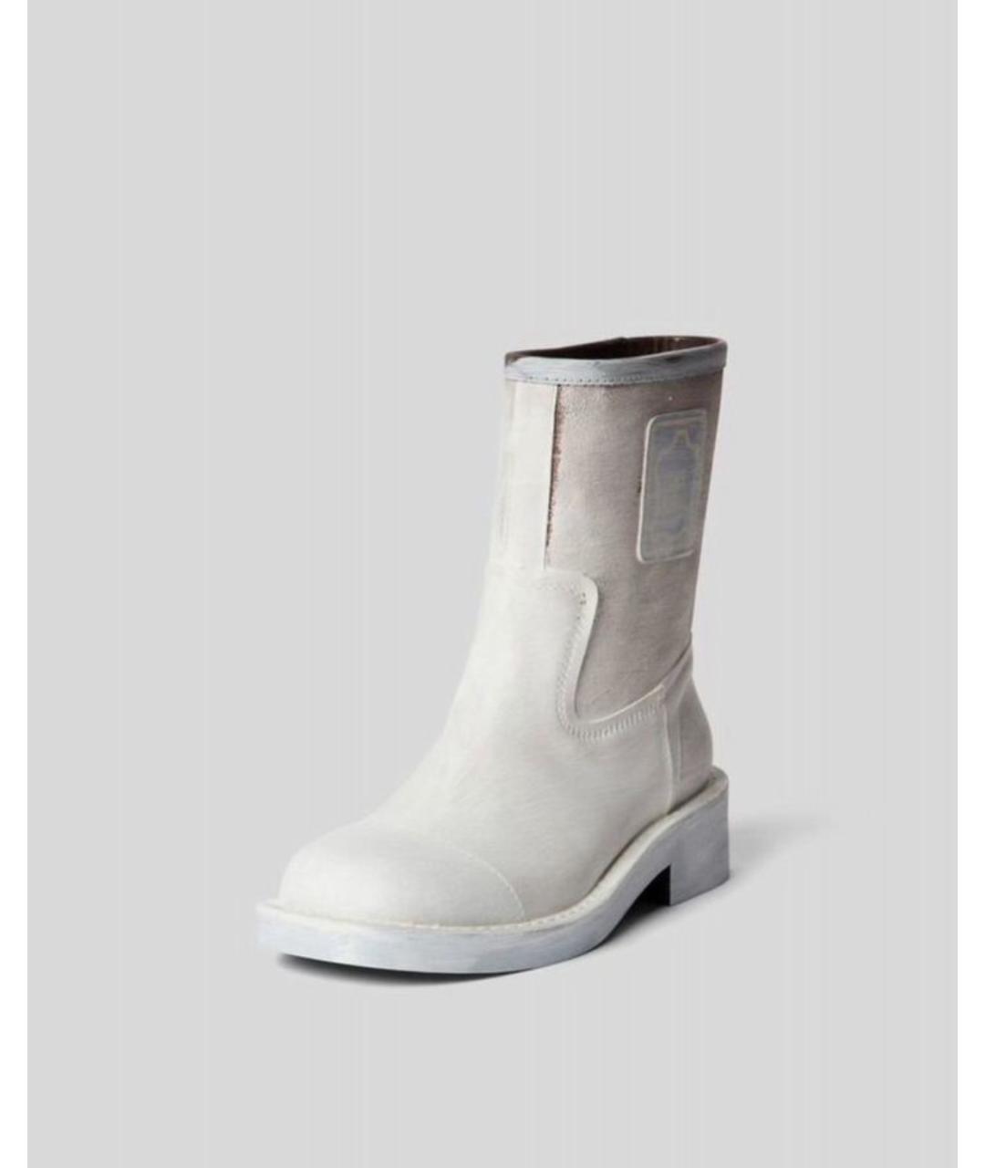 MM6 MAISON MARGIELA Белые кожаные полусапоги, фото 3