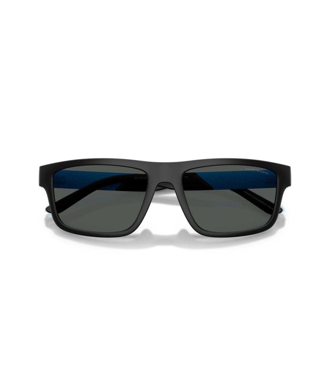 EMPORIO ARMANI Черные пластиковые солнцезащитные очки, фото 7