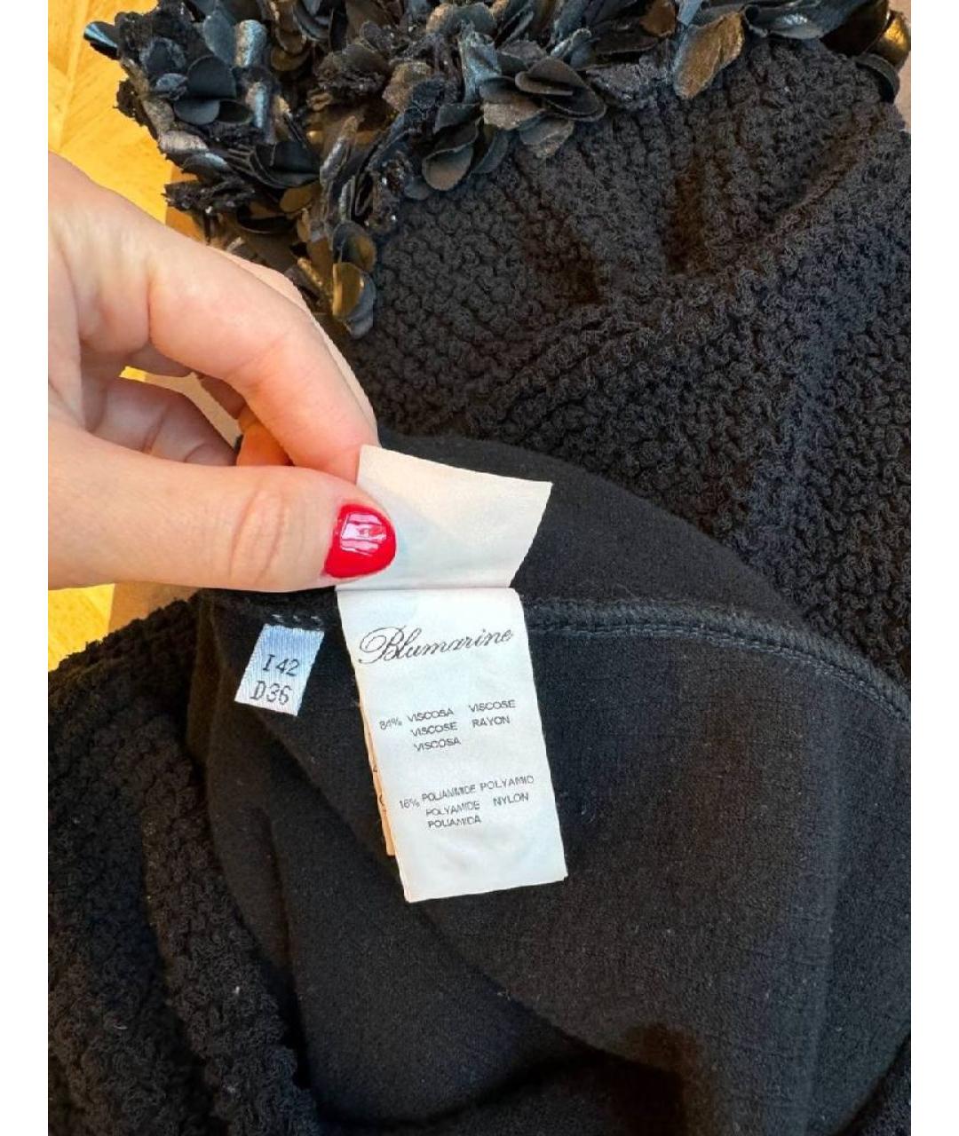 BLUMARINE Черное вискозное коктейльное платье, фото 4