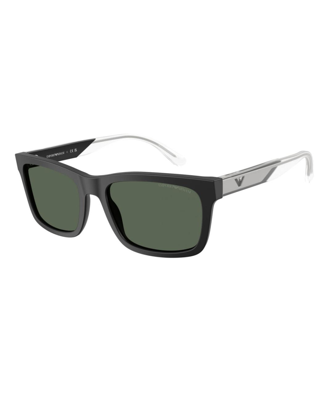 EMPORIO ARMANI Черные пластиковые солнцезащитные очки, фото 5