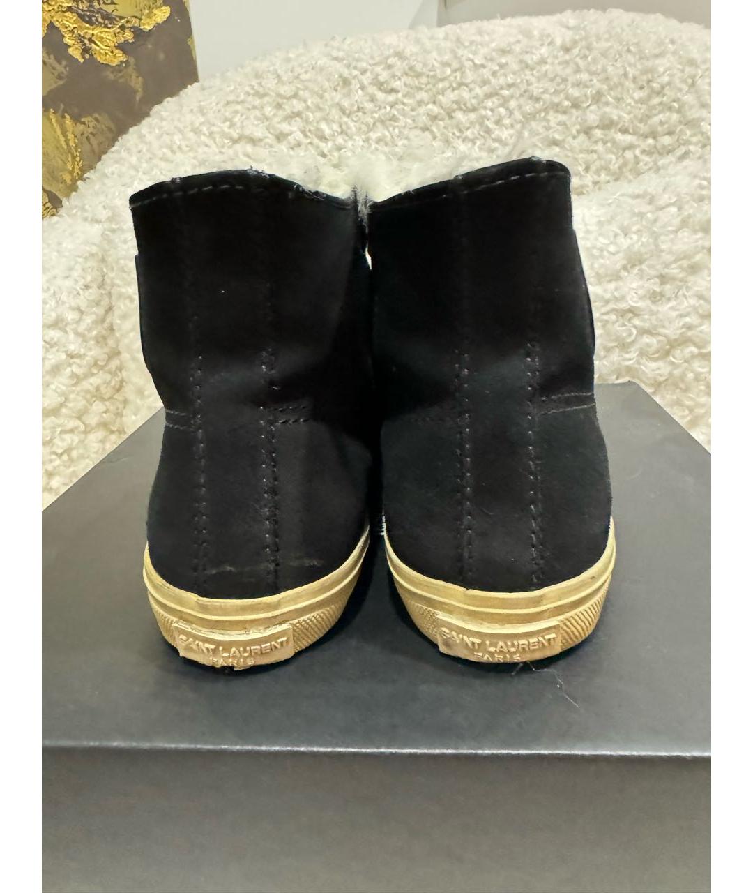 SAINT LAURENT Черные замшевые кеды, фото 3