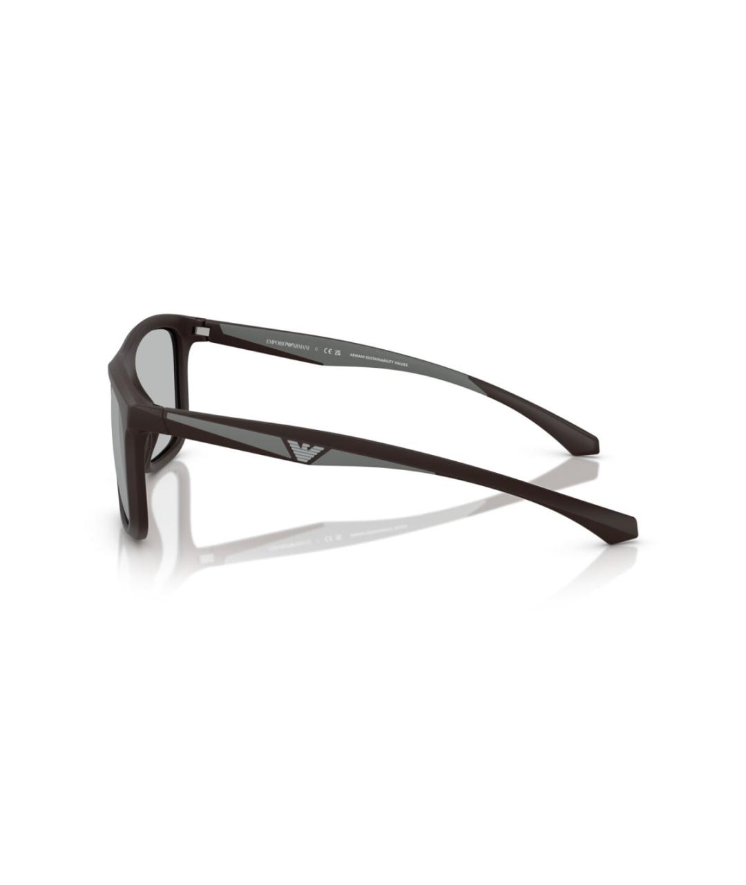 EMPORIO ARMANI Черные пластиковые солнцезащитные очки, фото 3