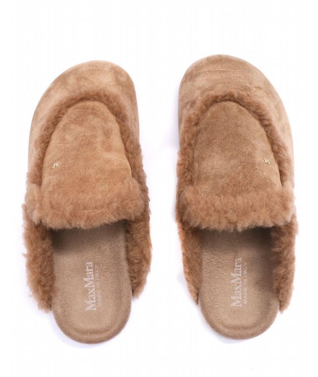 MAX MARA Коричневые замшевые мюли, фото 3