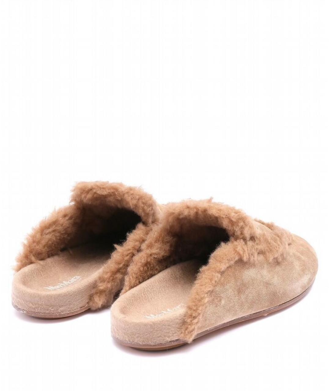 MAX MARA Коричневые замшевые мюли, фото 4