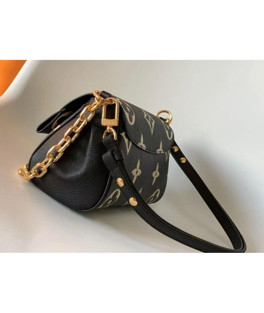 LOUIS VUITTON Черная кожаная сумка с короткими ручками, фото 3