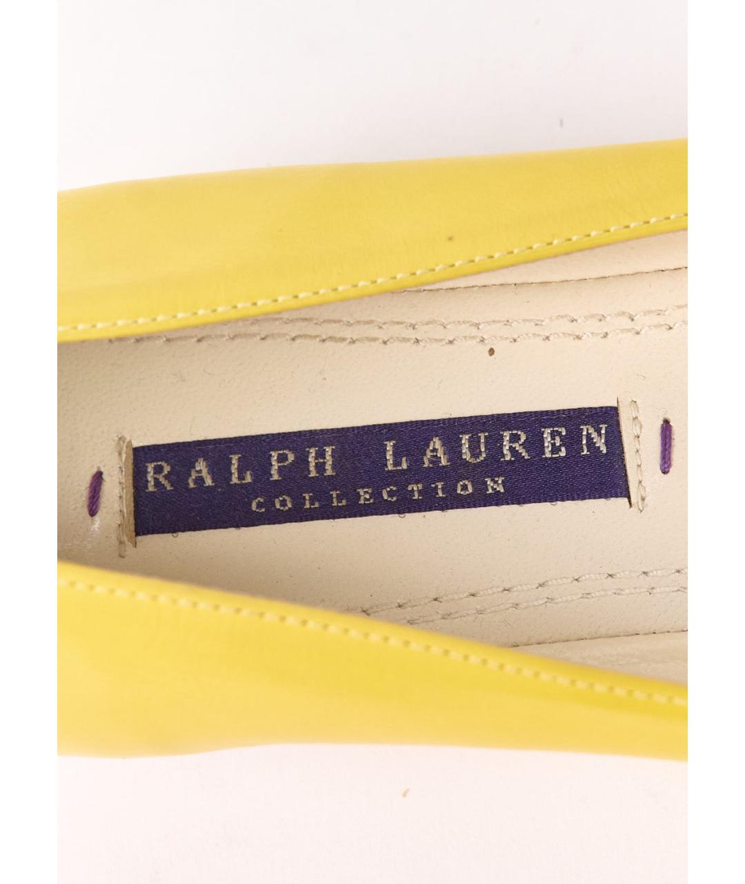 RALPH LAUREN Желтые кожаные балетки, фото 4