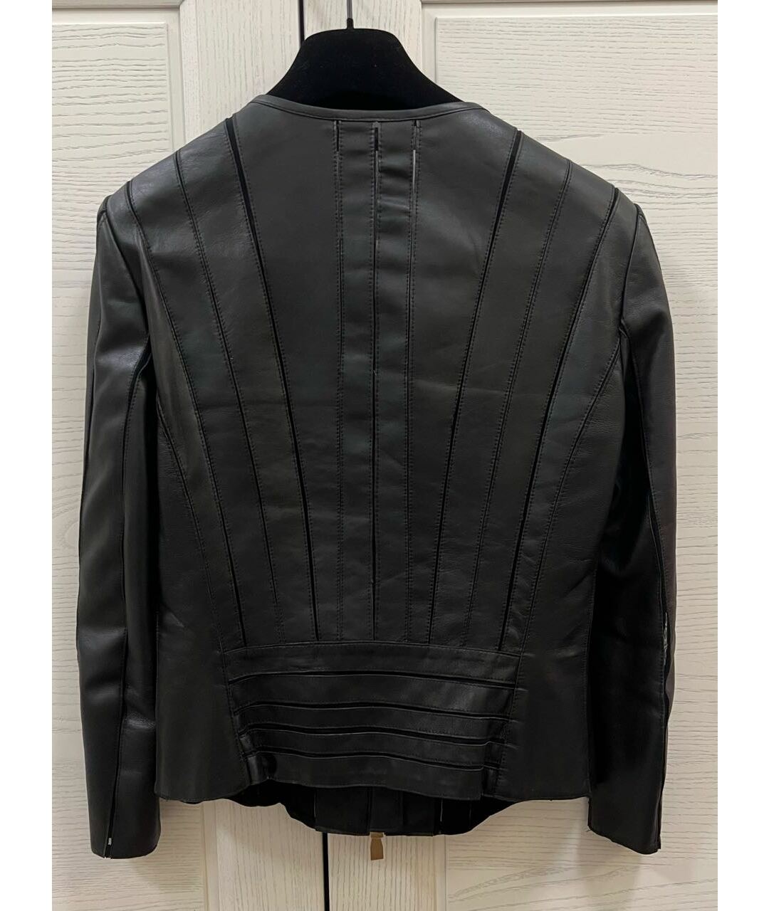 VERSACE Черный кожаный жакет/пиджак, фото 2