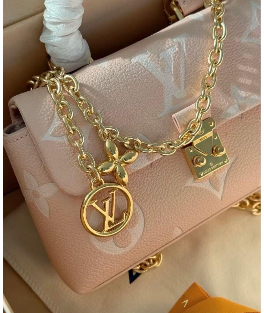 LOUIS VUITTON Розовая кожаная сумка с короткими ручками, фото 4