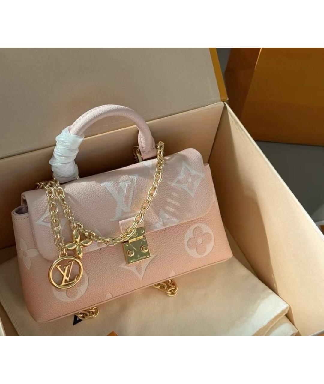 LOUIS VUITTON Розовая кожаная сумка с короткими ручками, фото 3